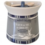 Pot  sel mural avec cuillre de bois Collection Aderne Gris