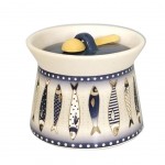 Pot  gros sel rond avec cuillre de bois Collection Dory