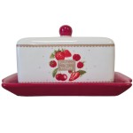Beurrier en cramique fraises - collection Gariguette