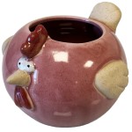 Mini cache-pot poule rose en cramique 8 cm