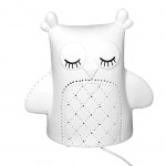 Lampe Chouette en porcelaine blanche 20 cm