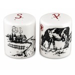 Sali�re et poivri�re vache et ferme
