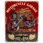 Plaque mtal dcorative Motorcycle Garage 20 x 25 cm