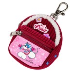 Porte-cl�s Diddl mini sac � dos hiver bordeaux � 2 poches