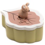 Boite  dents de lait - Souris sur une feuille - vert