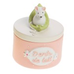 Bote  dents de lait - Modle souris sur une feuille - Rose