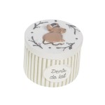 Petite bote  dents de lait - Modle souris rayures taupes