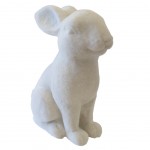 Figurine Deco lapin blanc floqué 9.5 cm