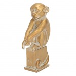 Figurine Singe en rsine or patine 15 cm