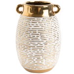Vase dor en cramique 19 cm
