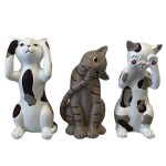 Set de 3 Figurines Chats de la sagesse en rsine