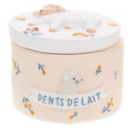 Boite  dents de lait en rsine - petit mouton -  Beige