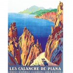 Plaque mtal Corse -  Les Calanche de Piana 30 x 40 cm