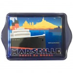 Mini plateau Marseille Porte du Monde en mtal 18 x 14 cm