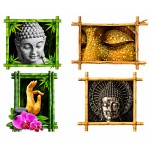 Stickers muraux zen Bouddha 4 petits cadres d�coratifs