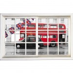 Sticker Trompe l'oeil London Bus 50 x 70 cm