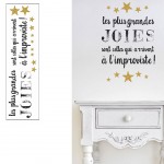 Stickers Citation planche 20 x 70 cm - Les Plus Grandes Joies