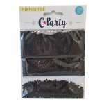 Sachet de paillettes - 3 tailles diffrentes - Noir