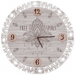 Horloge Boho en bois 60 cm - Free Spirit