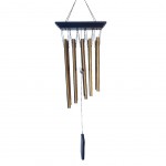 Carillon  vent en bois et mtal Bronze 10 tubes 75 cm