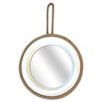 Miroir rond Corde Naturelle thme marin  suspendre 18 cm