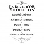 Stickers Citation planche 60.5 cm - Rgle D'Or des Toilettes