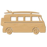 Dcoration murale en bois Van et planche de surf  70 x 40 cm