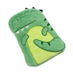 Bouillotte pour enfant dinosaure en fourrure verte  27 x 16 cm