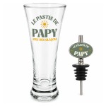 Coffret pastis de papy avec verre et bec verseur