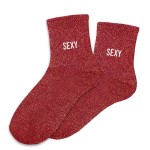 Paire de Chaussettes Pailletes Rouge Sexy