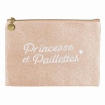 Pochette plate paillet�e � Princesse et Paillettes � 24 � 17 cm