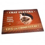 Tapis de gamelles en PVC - Chat Guevara