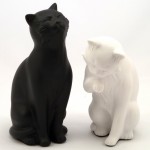 Serre livres Chats Noir et Blanc