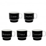 Set de 5 tasses  caf Les Vilains Garons - Empilables