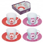 Set de 4 tasses  caf avec soucoupes Les Mini Dlices