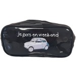 Trousse noire rectangulaire Je pars en Week-end