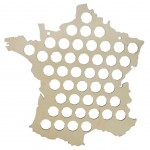 Collecteur de capsules de bire carte de France en bois