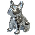 Petite figurine Bulldog en cramique Argent