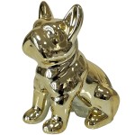 Petite figurine Bulldog en cramique Or