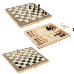 Jeux d'échecs portable en bois 30 x 30 cm