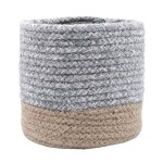 Panier ou Cache-pot Vanua Naturel et Gris 15 cm