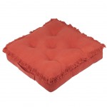 Coussin de sol uni en coton 45 x 45 x 10 cm - Prague Terracotta