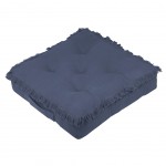 Coussin de sol uni en coton 45 x 45 x 10 cm - Prague Bleu Marine