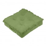 Coussin de sol uni en coton 45 x 45 x 10 cm - Prague Vert