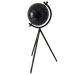 Globe Terrestre dcoratif sur trpied - 54 cm noir