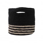 Panier ou Cache-pot BANAO Noir et Naturel 15 cm