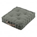 Coussin de sol uni en coton 45 x 45 x 10 cm - Kaki