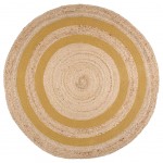 Tapis Maori Ethnique rond en jute naturelle 90 cm