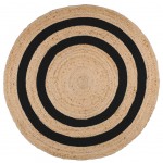 Tapis Maori Ethnique rond en jute naturelle 90 cm