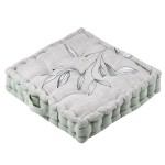 Coussin de sol en coton 44 x 44 x 9 cm - japandi